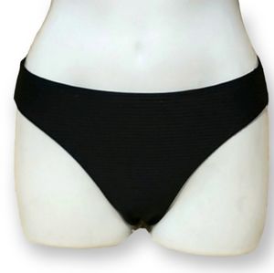Hula Honey Black Ribbed Bikini Bottoms sz XS